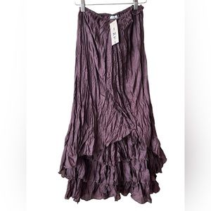 100% silk brown skirt